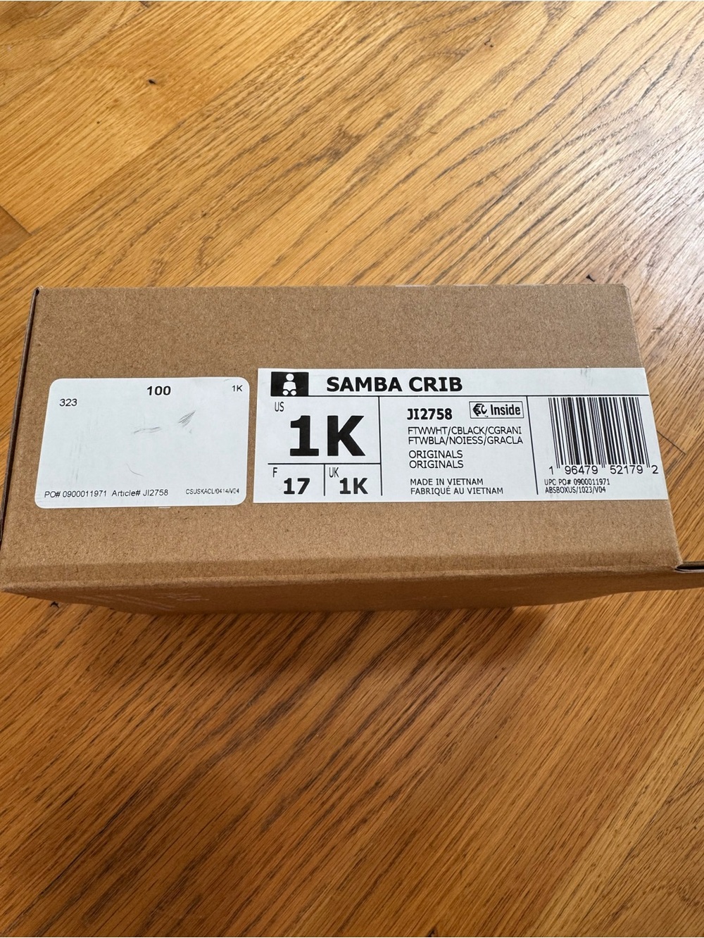 adidas Kids White, Gray & Black Classic Samba Sneakers - Picture 4 of 4
